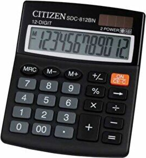 CİTİZEN SDC-812NR MASA ÜSTÜ HESAP MAKİNESİ SİYAH 12 HANE