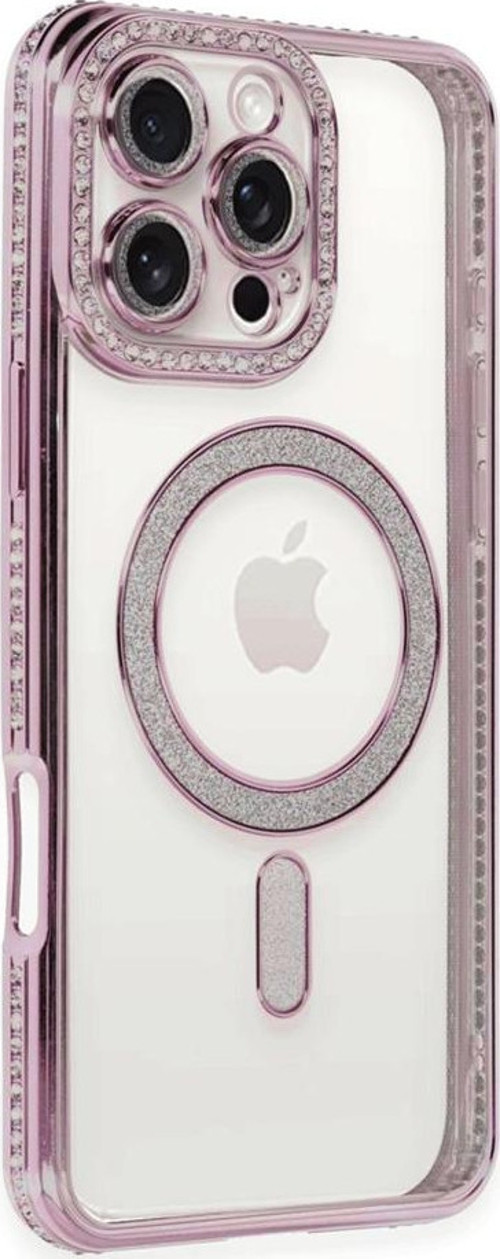 iPhone 16 Pro Max Kılıf Joke Seri Magsafe Özellikli Taşlı Simli Silikon Kapak