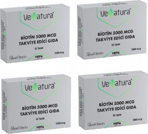 Biotin 5000 Mcg Takviye Edici Gıda 30 Tablet X4 Adet