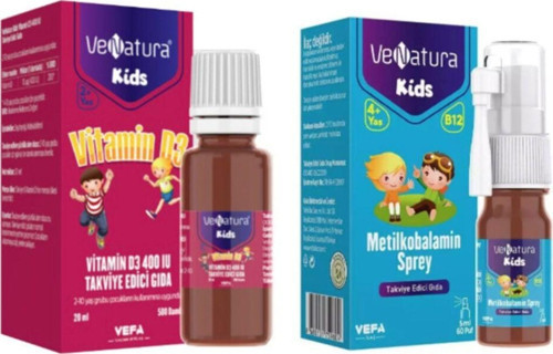 Çocuklar İçin B12 Vitamini 5 Ml Sprey + D3 Vitamini 400 Iu 20 Ml Damla