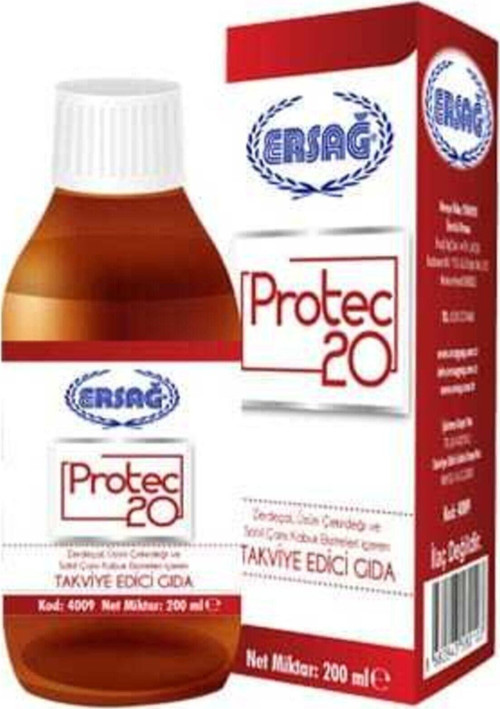 Protec20 Zerdeçal Üzüm Çekirdeği Sahil Çamı Takviye Edici Gıda 200Ml