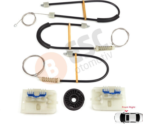 VW Passat B8 3G CB Magotan B8L 3G0837462 İçin Ön Sağ Kapı Cam Kriko Tamir Seti