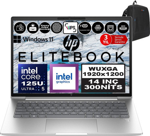 Elitebook 640 G11 Ultra 5 125U Ddr5 64GB 4tb SSD Aı Boost 14" Wuxga IPS Windows 11 Pro 9Y7L3ETP24 + Zetta Çanta