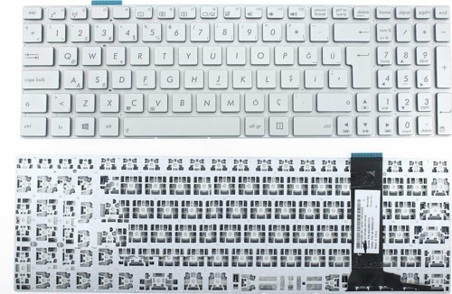 Asus R501Vb Gri Gümüş Silver Işıksız Klavye K-As64