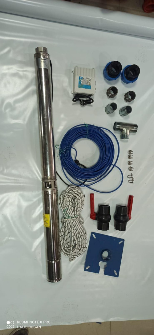 Impo Sk 415/15 5,5HP Krom Başlıklı 50 MT Yassı Kablolu ve 100 mt Halatlı Çift Vanalı Akıtma Başlıklı Trifaze Takım Dal