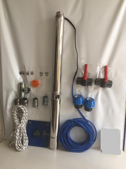 Impo Sk 415/28 10HP Krom Başlıklı 45 MT Yassı Kablolu ve 90 mt Halatlı Çift Vanalı Akıtma Başlıklı Trifaze Takım Dalgı