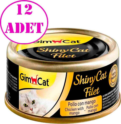 Shinycat Fileto Tavuklu ve Mangolu Kedi Konservesi 70 Gr 12 AD