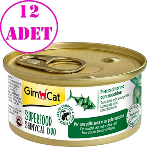 Shinycat Fileto Ton Balıklı Kabaklı Kedi Konservesi 70gr 12 AD