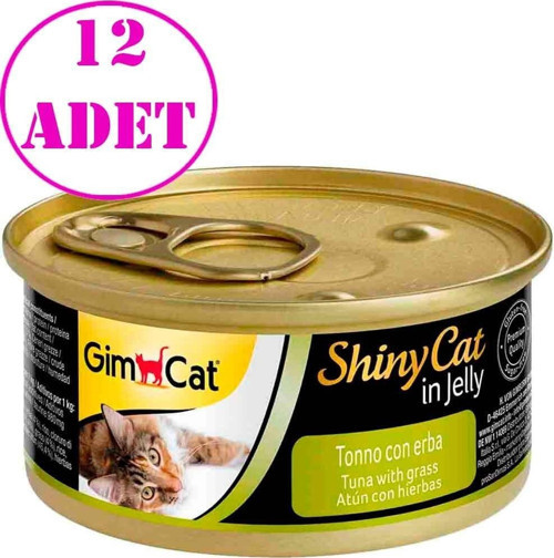 Shinycat Ton Balıklı ve Çimenli Kedi Konservesi 70 Gr 12 AD