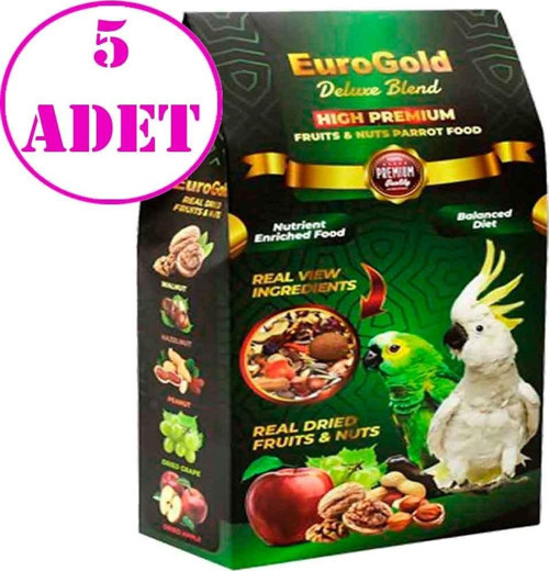 Gold Deluxe Blend Meyveli ve Kuruyemişli Papağan Yemi 650 Gr 5 AD