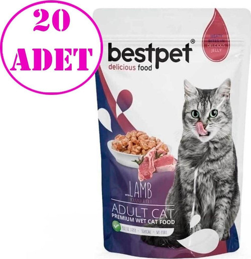 Pouch Jelly Kuzu Etli Kedi Yaş Maması 85 Gr 20 AD