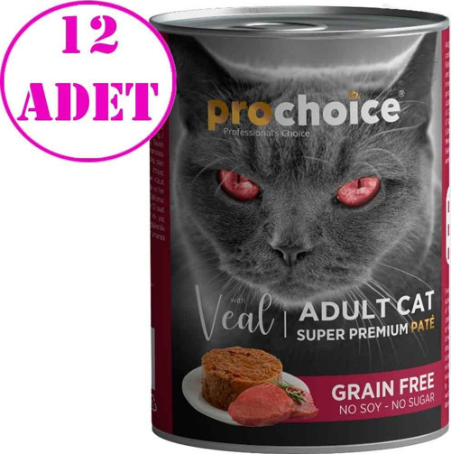 Dana Etli Tahılsız Ezme Yetişkin Kedi Konservesi 400 Gr 12 AD