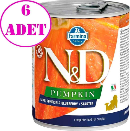 ND Balkabaklı Kuzulu Starter Mini Yavru Köpek Konservesi 285 Gr 6 AD