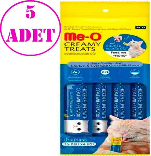 Meo Tavuk Ciğerli Keçi Sütlü Krema Kedi Ödülü Kedi Çorbası 4x15 gr 15 AD