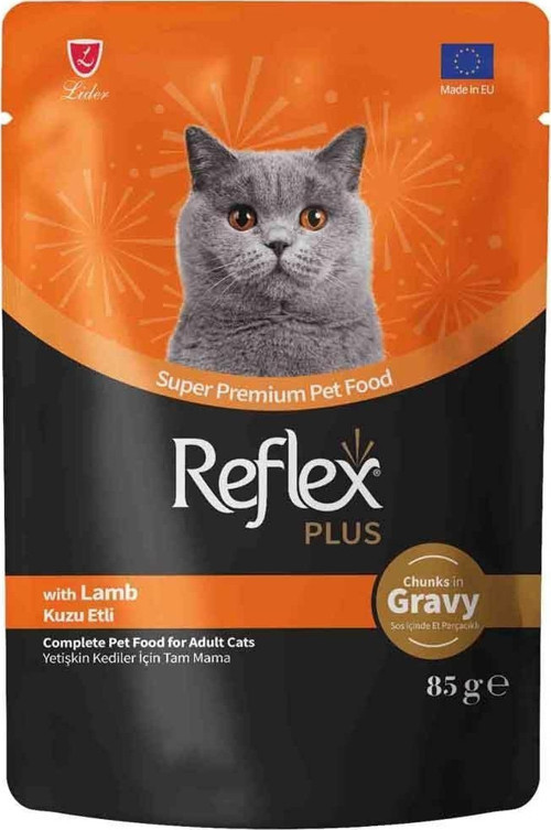 Sos İçinde Et Parçacıklı Kuzu Etli Yetişkin Kedi Konservesi 85 Gr