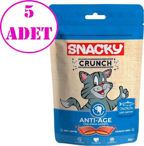Crunchy Somonlu Kedi Ödülü Anti-Age 60 gr 5 AD