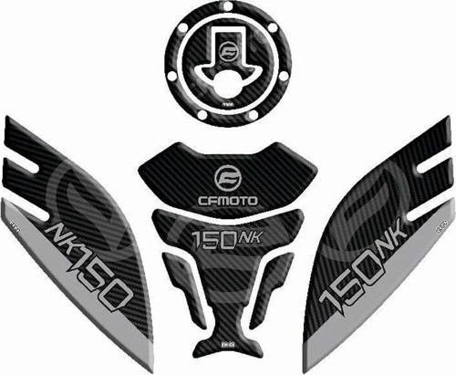 Tank Pad Seti 001 Siyah-gri-karbon Cf Moto 150nk 2016-2023