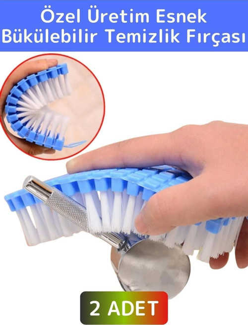 Özel Dayanıklı Ultra Esnek Bükülebilir Sert Zemin Musluk Mutfak Banyo Askılı Temizlik Fırçası 2 Adet