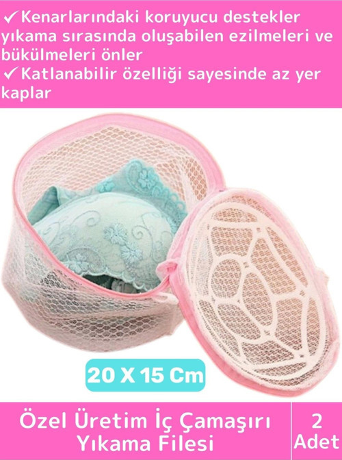 Özel Üretim Uzun Ömürlü Tam Korumalı Deformasyon Önleyici İç Çamaşırı Sütyen Yıkama Filesi 2 Adet