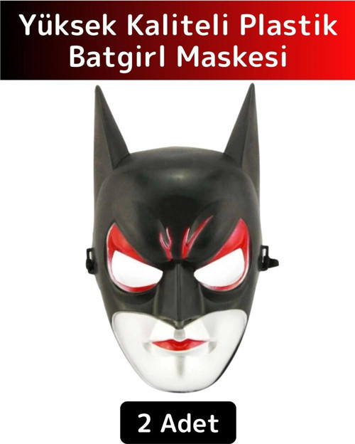 Özel Üretim Yüksek Kaliteli Eğlenceli Parti Kostüm Maskesi 28 X 17 Cm Batgirl Maske 2 Adet