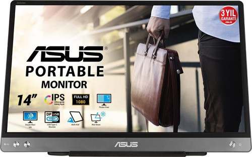 ZenScreen MB14AC 14" 5ms 60Hz Flicker Free IPS Full HD Taşınabilir Monitör
