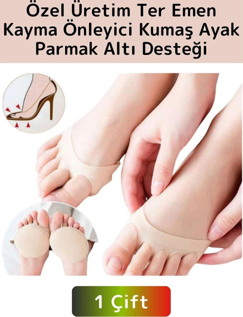 Premium Yüksek Kaliteli Ortopedik Kayma Önleyici Ter Emici Ayak Parmak Altı Desteği 1 Çift