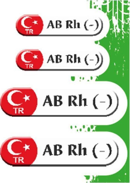 Sevenkardeşler Kan Grubu Iıı Ab Rh(-) Beyaz Dörtlü Damla Etiket