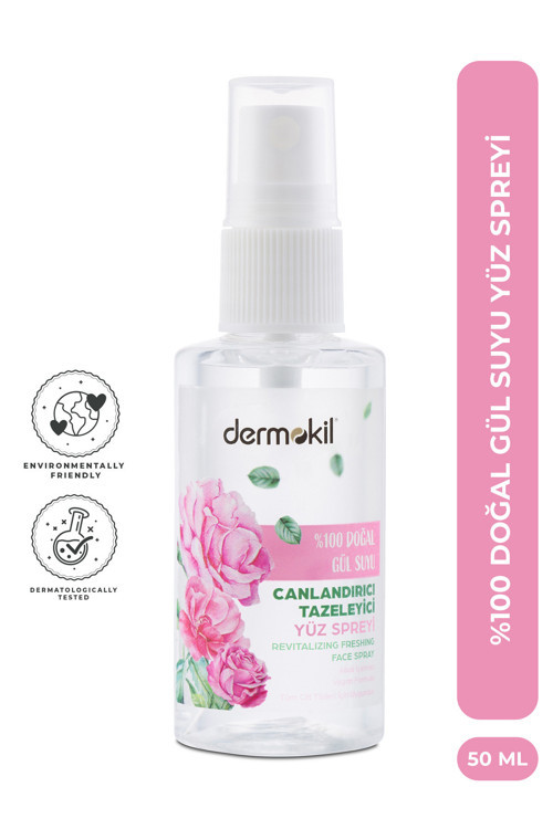 %100 Doğal Gül Suyu Canlandırıcı Yüz Spreyi 50 ml