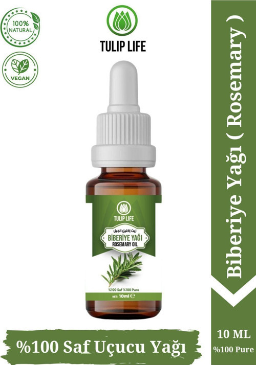 Biberiye Uçucu Yağı %100 Saf Ve Doğal ( Rosemary Essential Oil ) Cam Damlalıklı 10 Ml