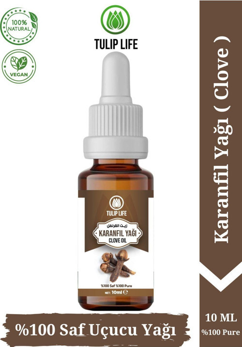 Karanfil Uçucu Yağı %100 Saf Ve Doğal ( Clove Essential Oil ) Cam Damlalıklı 10 Ml