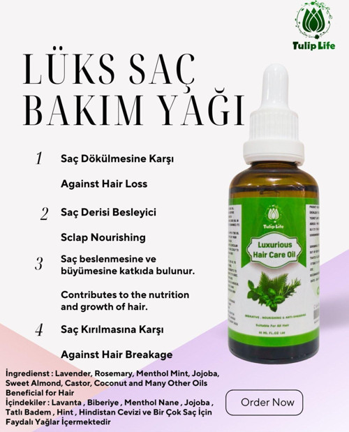 Lüks Biberiye Yağlı Complexi Saç Bakım Serumu Saçı Uzatır Ve Dökülme , Kırılma Karşıtı 50 Ml