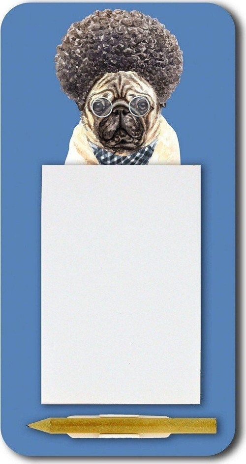 Tarz Pug Köpek Magnetli Kalemli Notluk Buzdolabı Magneti
