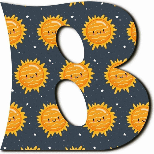 B Harfli Kawaii Gezegen Desenli Magnet