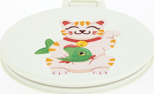 Maneki Neko Şans Kedisi Çanta Içi Küçük Makyaj Aynası