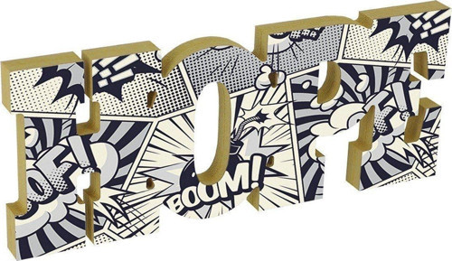 Hope Umut Yazılı Pop Art Çizgi Roman Desenli Dekoratif Baskılı Ahşap Obje