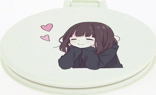 Anime Kız Desenli Çanta İçi Küçük Makyaj Aynası