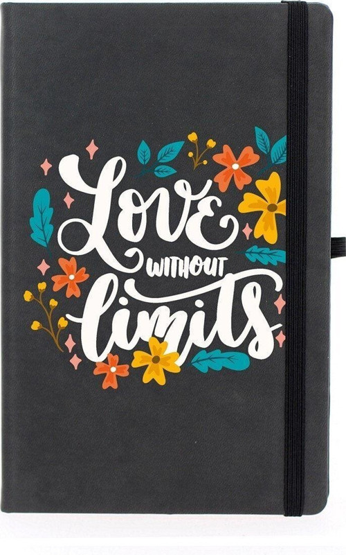 Limitsiz Sev Çizgili 13X21 Termo Deri Lastikli Siyah Tarihli Çizgili Defter