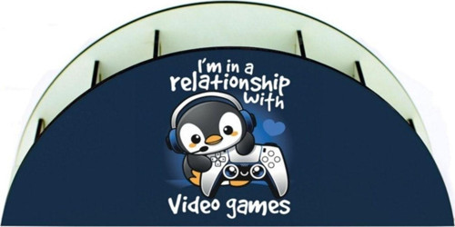 Oyunlarımla Ilişkim Var Penguen Ahşap Masaüstü Kalemlik Kalem Kutusu Organizer