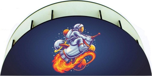 Roketle Yolculuk Astronot Ahşap Masaüstü Kalemlik Kalem Kutusu Organizer
