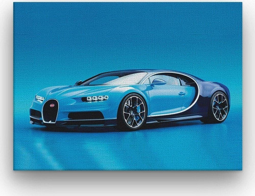 Spor Araba Bugatti Kalın Çerçeveli Ahşap Duvar Tablosu 42X52 Cm