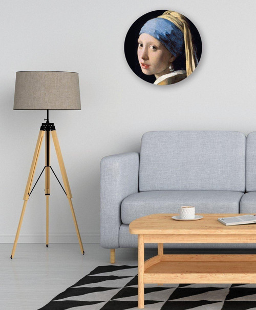 Johannes Vermeer Inci Küpeli Kız Yuvarlak Tasarım Mdf Tablo