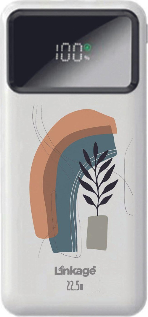 Linkage 10000 Mah Özel Minimalist Tasarım Beyaz 22,5 W Hızlı Şarj Özellikli Lcd Ekranlı Powerbank