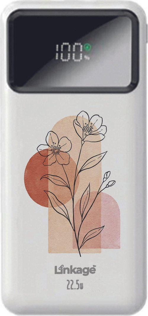Linkage 10000 Mah Özel Minimalist Tasarım Beyaz 22,5 W Hızlı Şarj Özellikli Lcd Ekranlı Powerbank