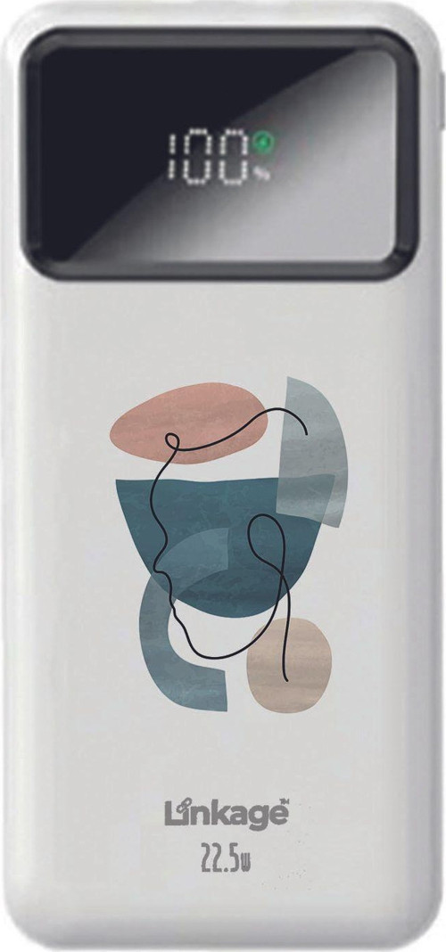 Linkage 10000 Mah Özel Minimalist Tasarım Beyaz 22,5 W Hızlı Şarj Özellikli Lcd Ekranlı Powerbank