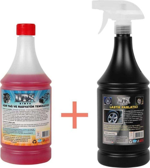 Oto Kalorifer Ve Petek Temizleme Sıvısı Yağ Sök. Etkili 1 Lt & Lastik Parlatıcı Jel 500 Ml