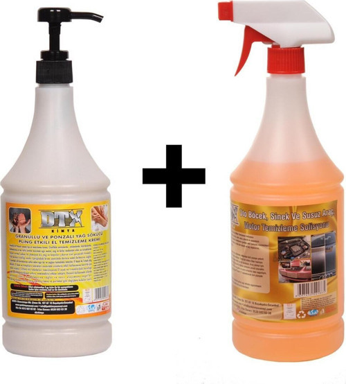 Ponza'Lı (Talaşlı) El Temizleme Kremi ( Sabunu ) 1 Kg & Susuz Motor Temizleyici 1 Litre