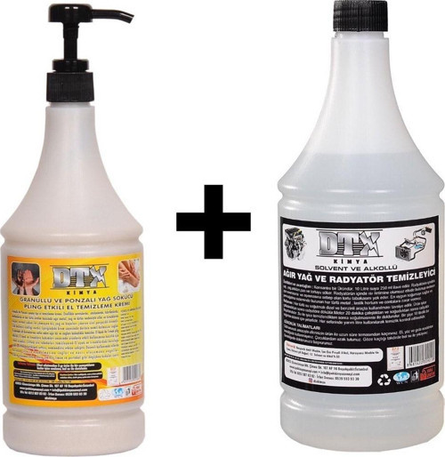 Ponza'Lı (Talaşlı) El Temizleme Kremi ( Sabunu) 1 Kg & Alkollü Intercooler Temizleme Sıvısı 1 Lt