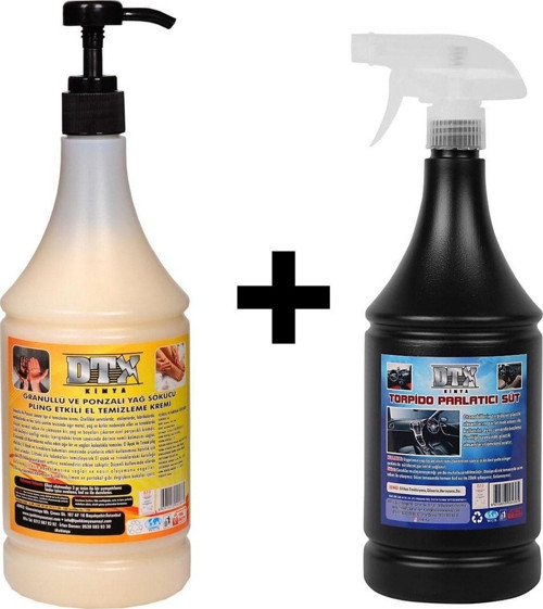 Ponza'Lı (Talaşlı) El Temizleme Kremi ( Sabunu) 1 Kg & Torpido Parlatıcı Süt 500 Ml