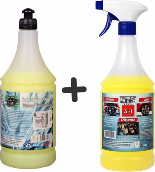 Oto Kalorifer Ve Petek Temizleme Ilacı (Solventli) 1 Lt & Motor,Jant Ve Döşeme Temizleyici 1 Lt