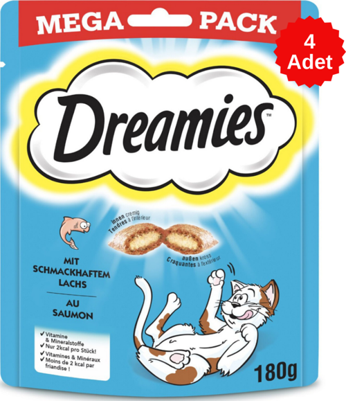 İçi Dolgulu Somonlu Kıtır Kedi Ödülü Mega Paket 180 Gr 4 Adet